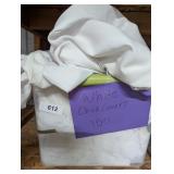 Tote w/ Lid + Approx. 100 Chair Covers, White