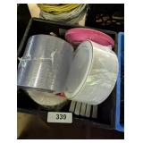 Plastic Milk Crate w/ Plastic Dinner Plates