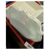 Plastic Milk Crate w/ Plastic Dinner Plates