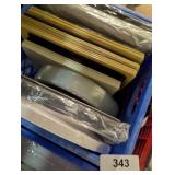 Plastic Milk Crate w/ Plastic Dinner Plates