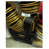 Plastic Milk Crate w/ Small Black & Gold Baskets