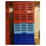 Rolling Cart w/ (9) Plastic Crates Full of