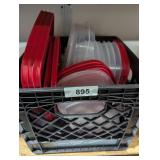 Milk Crate w/ Rubbermaid Storage Containers