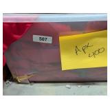 Tote w/ Lid + Approx. 400 Cloth Napkins, Red