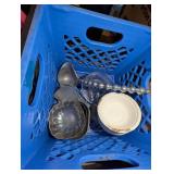 Plastic Milk Crate w/ Ladle, +