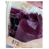 Tote w/ Lid + Approx. 200 Chair Ties, Grape