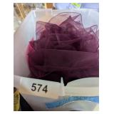 Tote w/ Lid + Approx. 150 Chair Ties, Eggplant