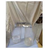 (2) Large Glass Round Vases
