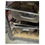 (2) Stainless Steel Chafing Pan w/ Holding Frame +
