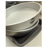 (2) Wilton Round Cake Pans & (3) Square Cake Pans