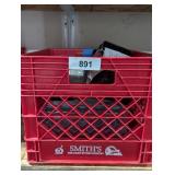 Milk Crate w/ New Assorted Storage Containers