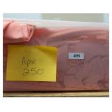 Tote w/ Lid + Approx 250 Cloth Napkins, Coral