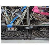 (2) Plastic Milk Crates w/ Assorted Hangers