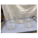 (5) Assorted Clear Glass Candle Holders/Vases