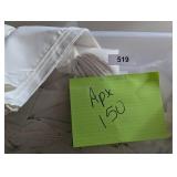 Tote No Lid + Approx. 150 Cloth Napkins, Ivory
