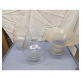 (2) Large Margarita Style Clear Glasses &
