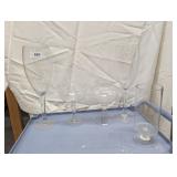 Assorted Clear Glass Stemmed Vases