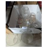 Box of Assorted Clear Glass Vases