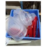 Milk Crate w/ Rubbermaid Storage Containers