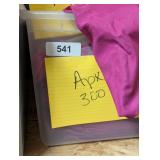 Tote w/ Lid + Approx 300 Cloth Napkins, Magenta?