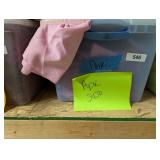 Tote w/ Lid + Approx. 200 Cloth Napkins, Pink