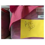 Tote w/ Lid + Approx. 300 Cloth Napkins, Pink