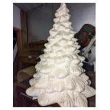 Plastic Milk Crate w/ Ceramic Christmas Tree