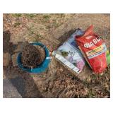 Plastic Flower Pot, Potting Soil & Insect Killer