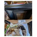 Assorted Picture Frames & Small Wicker Basket