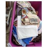 Large Tote w/ Lid + Large Amount of Fabric