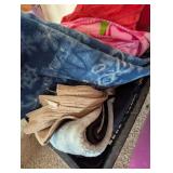 Laundry Basket w/ Assorted Blankets