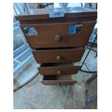 Small Wooden Four Drawer Night Stand
