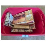 Tote [No Lid] w/ Assorted Puzzles