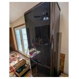 Black Laquer? Over Wood Cabinet w/ Metal Corners &