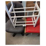 (2) Rolling Chairs & Small White Wood Shoe Rack