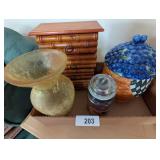 Vase, Basket w/ Grapes Cookie Jar, +