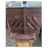 Vintage Wooden Sewing Box