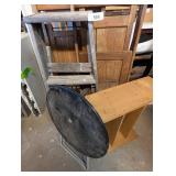 (2) Wooden Folding Chairs, Wood Shelf, +