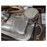 Stainless Steel & Glass Serving Dish &