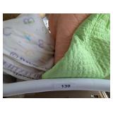 Laundry Basket w/ Machine Quilted Bedspread,