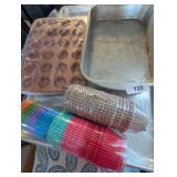 NIP Baking Sheet, (2) NIP Mini Muffin Pans, +