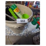 Plastic Bucket w/ Garden Supplies