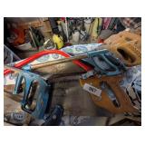(5) Wooden Handled Hand Saws, Bow Saw &
