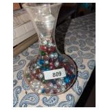 Glass Bottle w/ Marbles