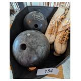 (2) Bowling Balls & Pair Roller Skates