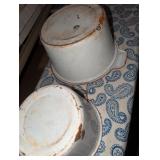 (2) Enamelware Pots