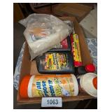 Motor Oil, Brake Fluid, Tube of Adhesive,
