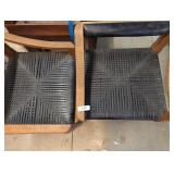 (2) Retro Casual Wood Chairs w/ Vinyl Type