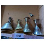 (2) Vintage Candlestick Bells, Brass Oshun Bell &