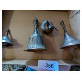 (3) Vintage Solid Brass Bells &